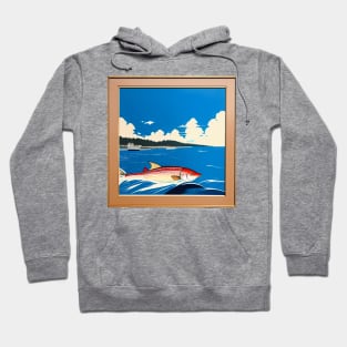 Vintage Retro Cod Fishing Poster Hoodie